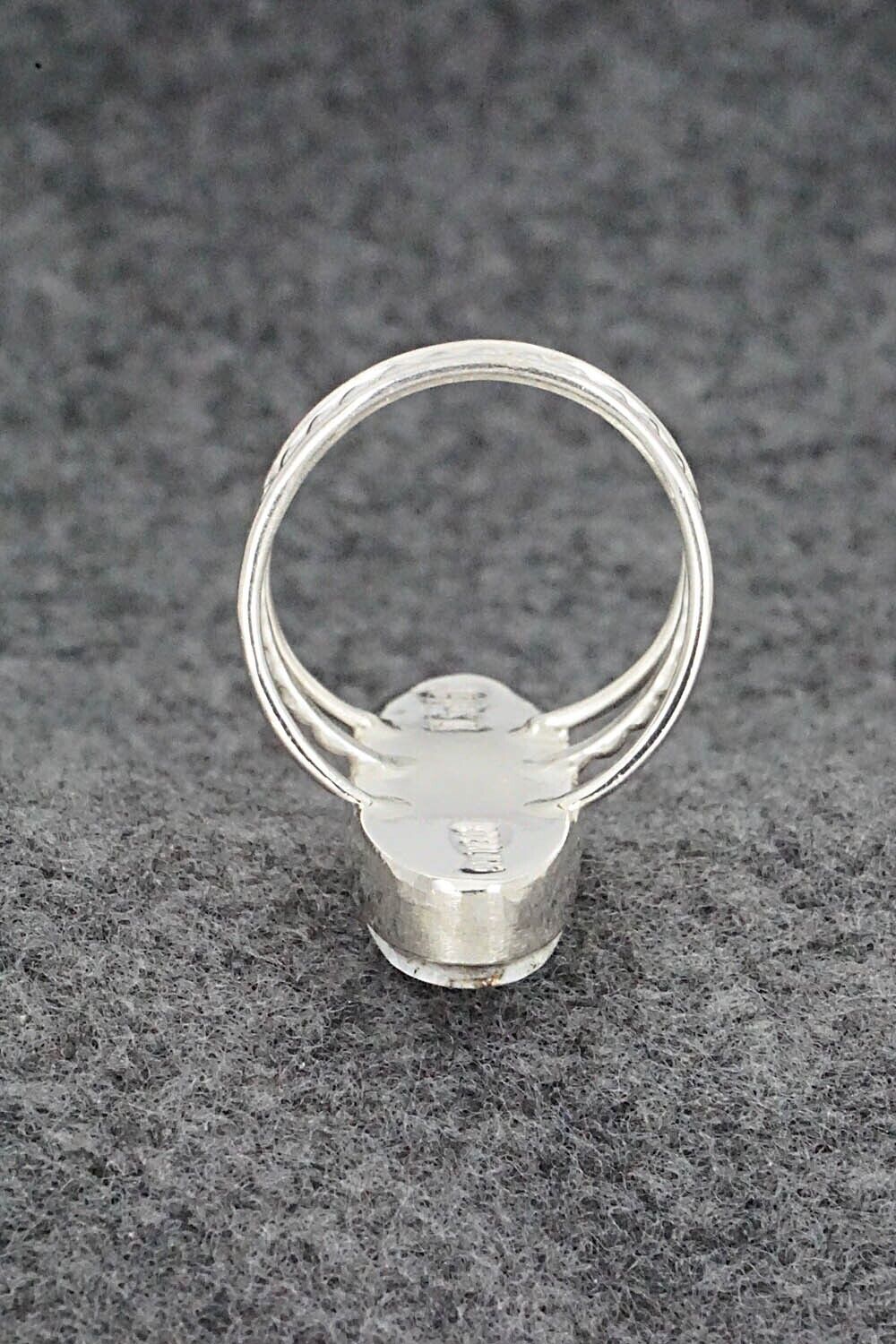 White Buffalo & Sterling Silver Ring - Harold Smith - Size 7.5
