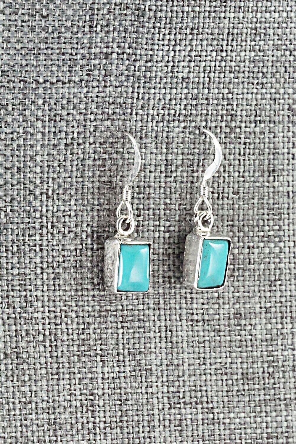 Turquoise & Sterling Silver Earrings - Lee Shorty