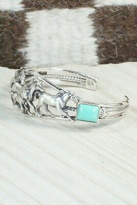 Turquoise & Sterling Silver Bracelet - Bobby Platero