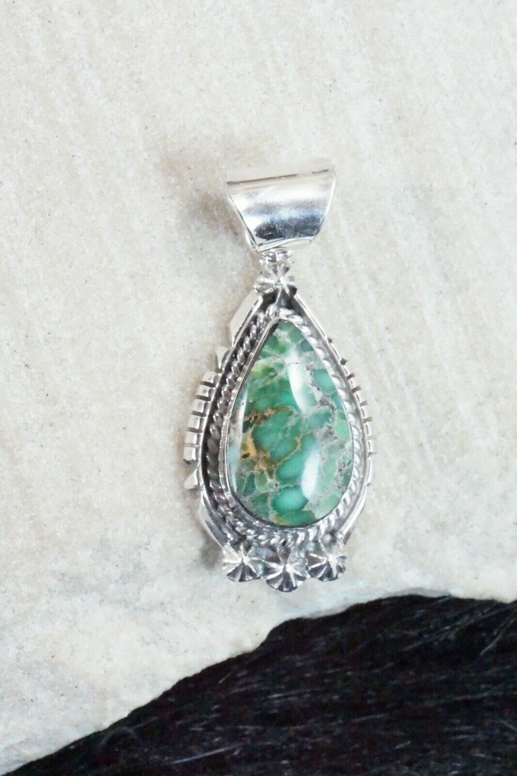 Turquoise & Sterling Silver Pendant - Samuel Yellowhair