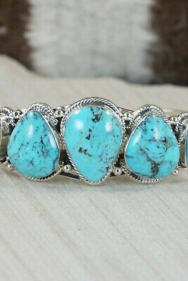 Navajo Turquoise and Sterling Silver Bracelet - Tom Lewis