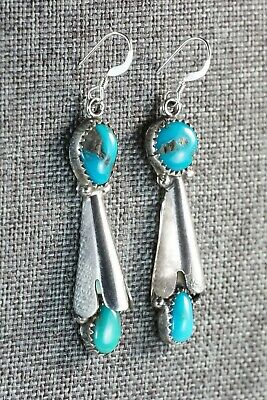Navajo Turquoise & Sterling Silver Earrings - Roger Pino