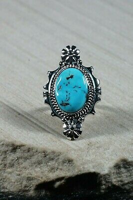Navajo Turquoise and Sterling Silver Ring - Daniel Benally - Size 7 - High Lonesome Trading