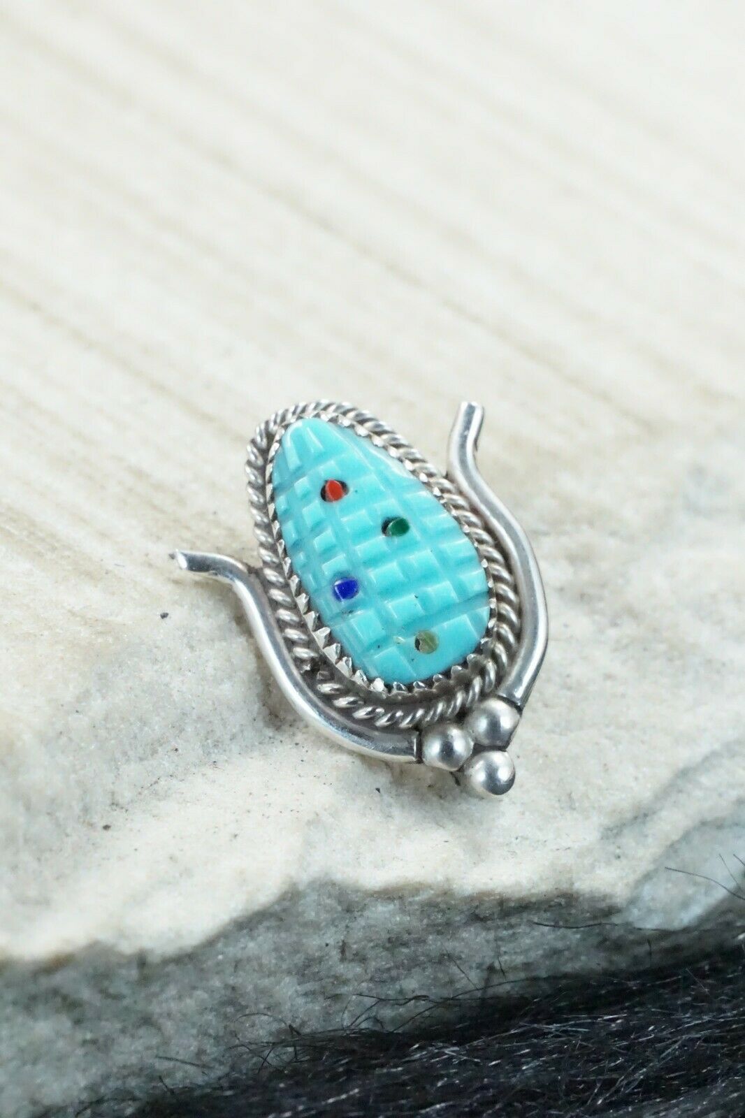 Turquoise & Sterling Silver Pendant/ Pin - Tracy Bowekaty