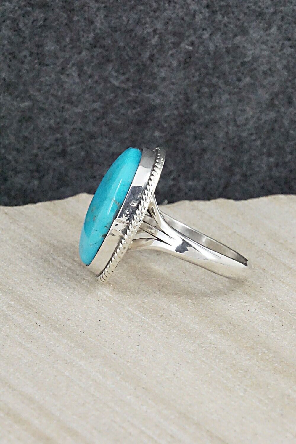Turquoise & Sterling Silver Ring - Alice Rose Saunders - Size 8