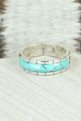 Turquoise & Sterling Silver Ring - Phyllis Lucio - Size 10.25