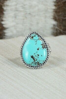 Navajo Turquoise and Sterling Silver Ring - Tom Dinetso - Size 7.5