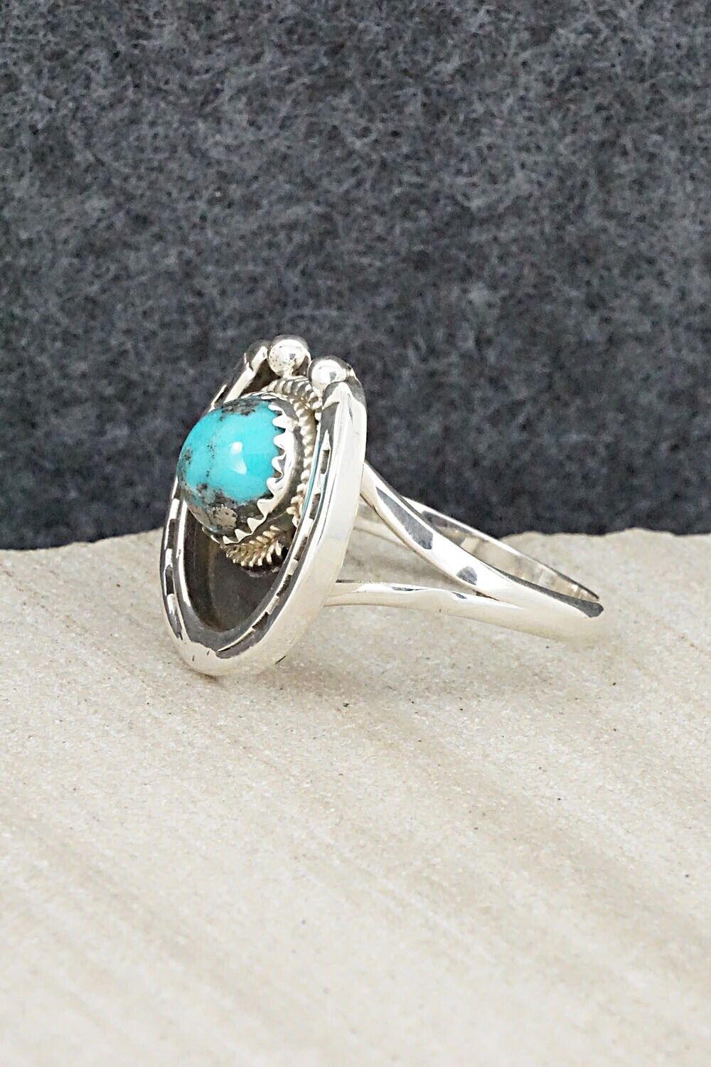Turquoise & Sterling Silver Ring - Alice Rose Saunders - Size 7.5