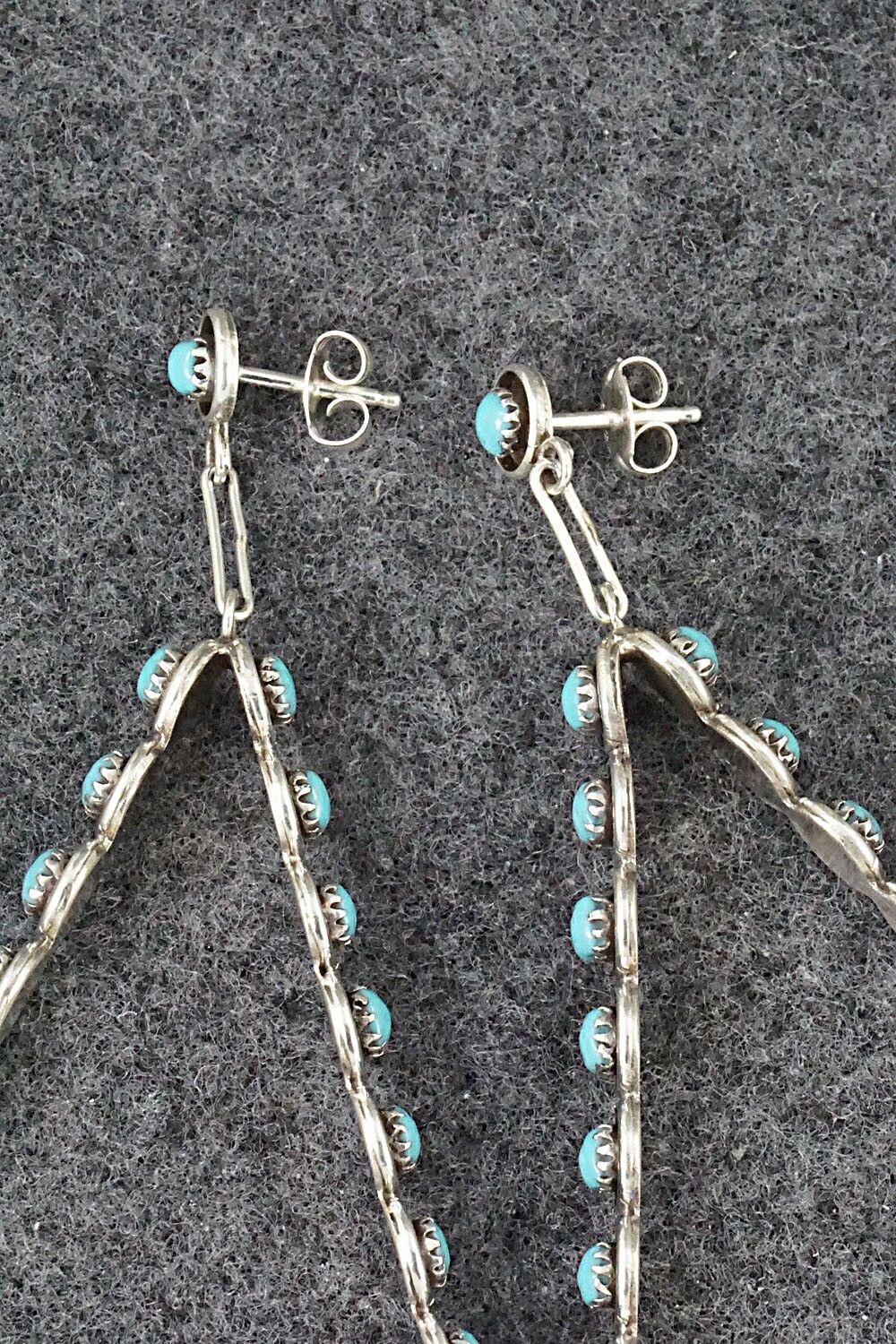 Turquoise & Sterling Silver Earrings - Florenda Lonasee