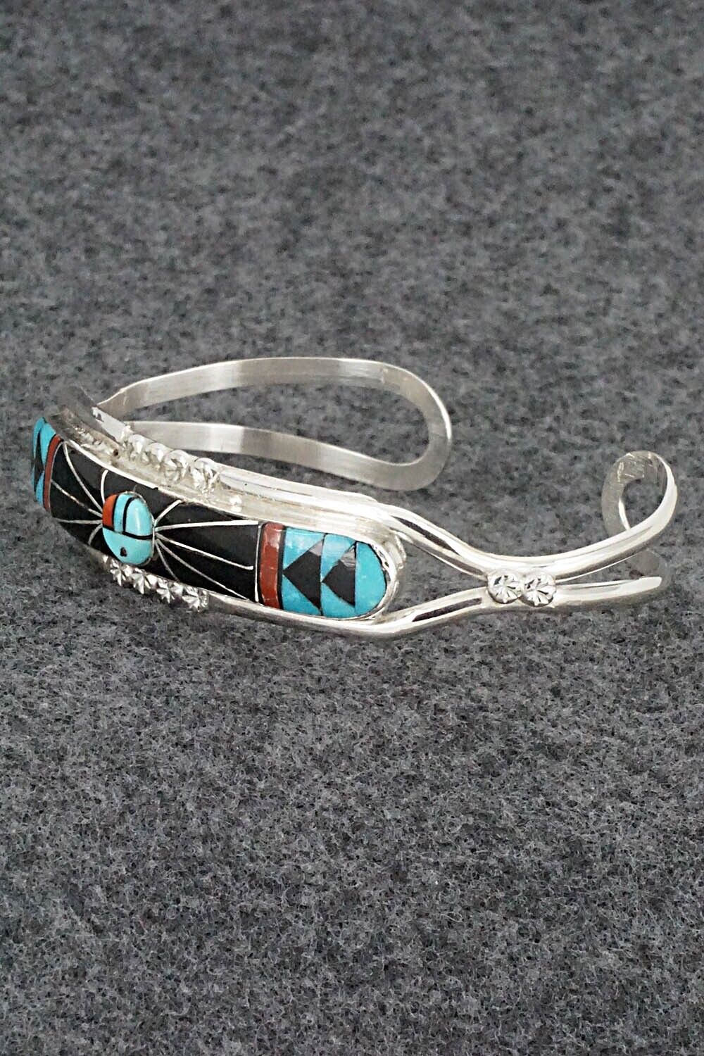 Multi Stone & Sterling Silver Inlay Bracelet - Ola Eriacho