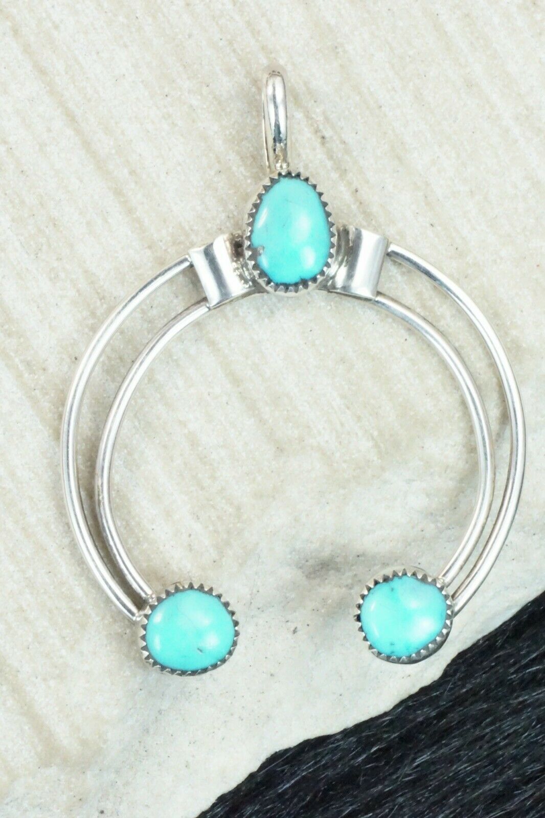 Turquoise & Sterling Silver Pendant - Priscilla Reeder