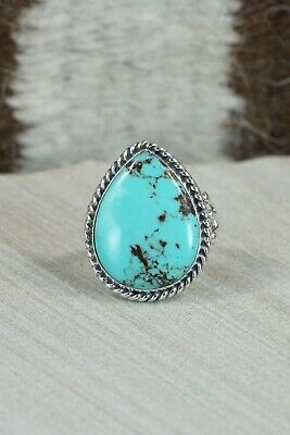 Navajo Turquoise and Sterling Silver Ring - Tom Dinetso - Size 7.5