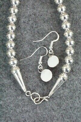 Turquoise & Sterling Silver Squash Blossom and Earrings - Phil Garcia
