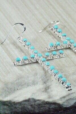Turquoise & Sterling Silver Earrings - Lorinda Edaakie