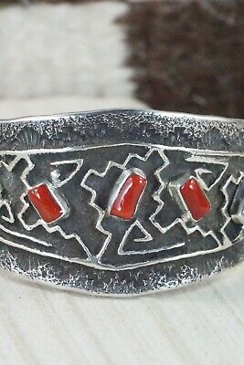 Coral & Sterling Silver Bracelet - Delbert Arviso