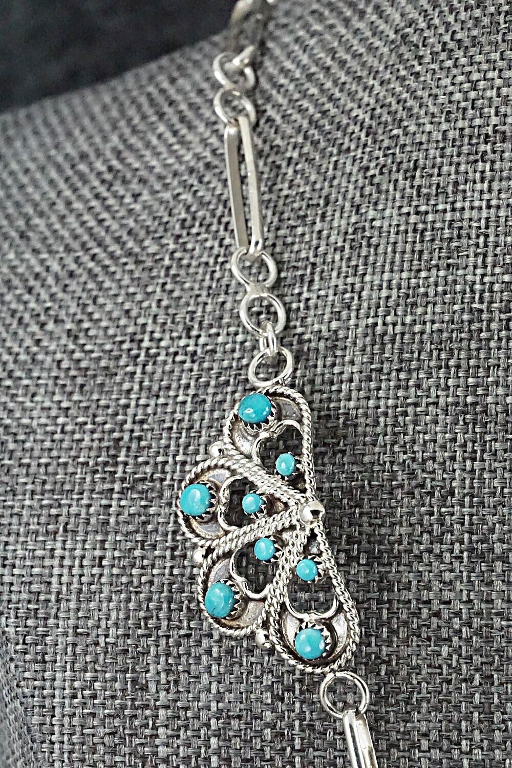 Turquoise & Sterling Silver Necklace and Earrings Set - Arlene Tsatie