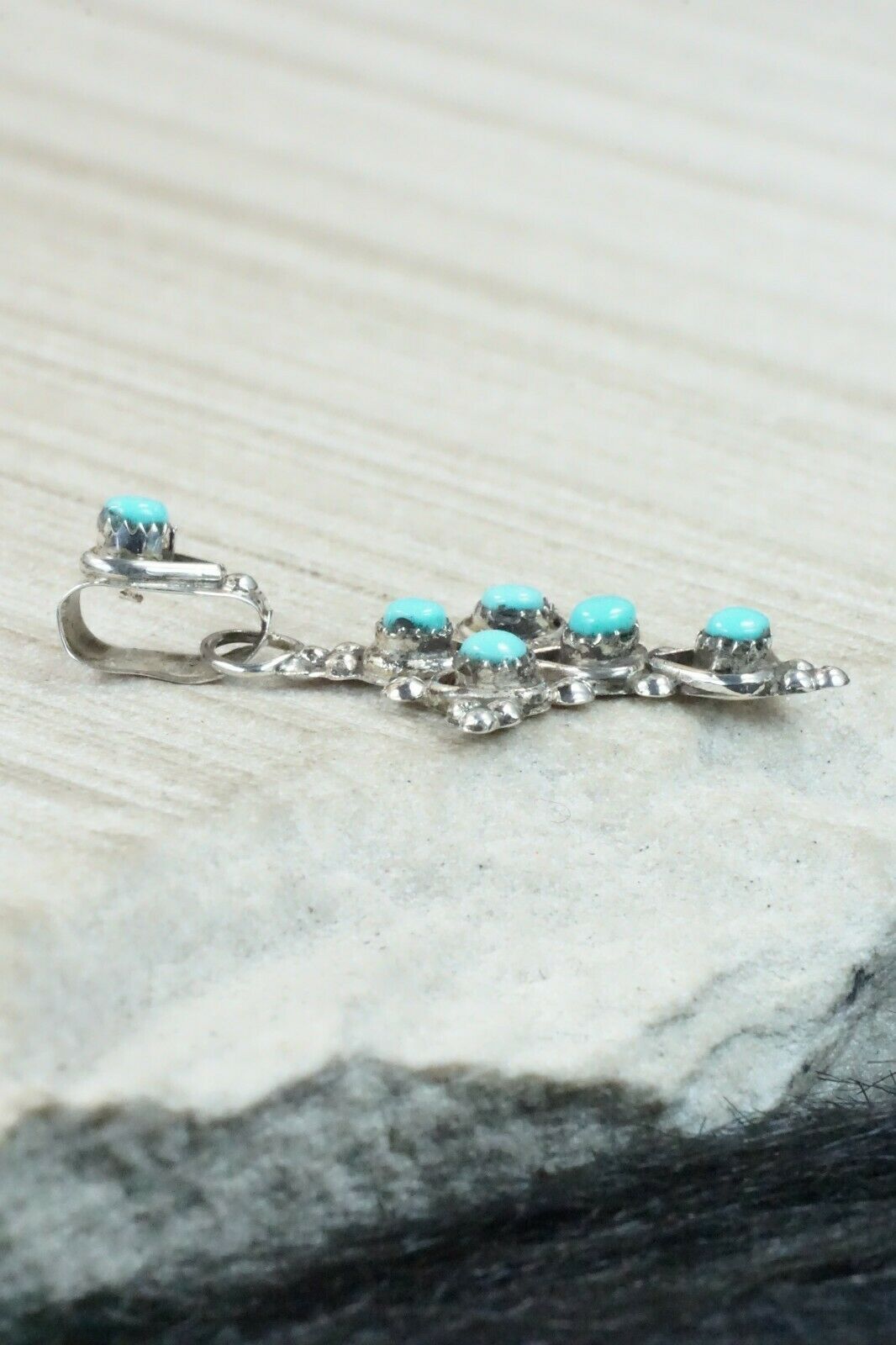 Turquoise & Sterling Silver Pendant - Verdie Booqua