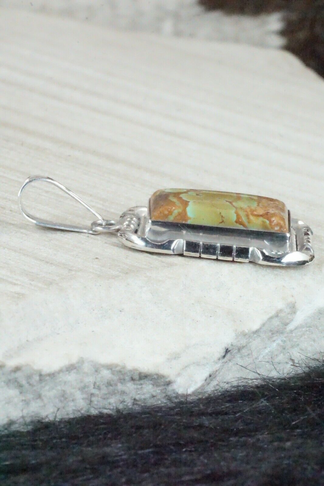 Turquoise & Sterling Silver Pendant - Samuel Yellowhair