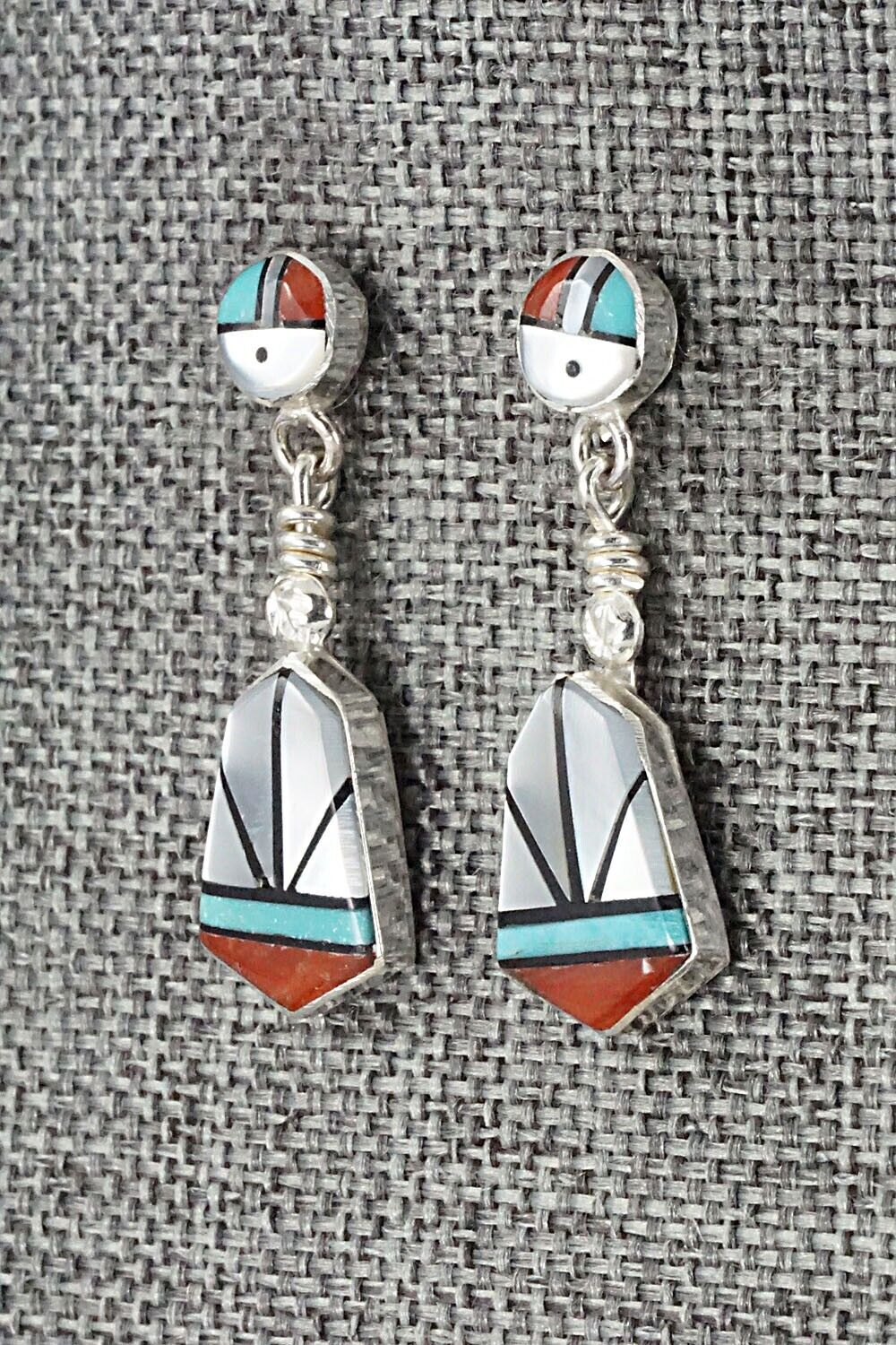 Multi Stone Inlay & Sterling Silver Earrings - Ola Eriacho