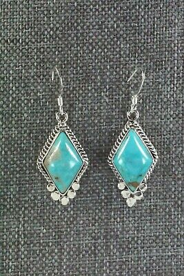 Navajo Turquoise & Sterling Silver Earrings - Verley Betone