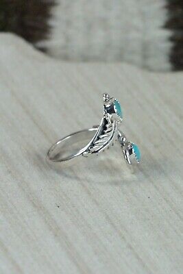 Navajo Turquoise and Sterling Silver Ring - Etta Belin - Size 9