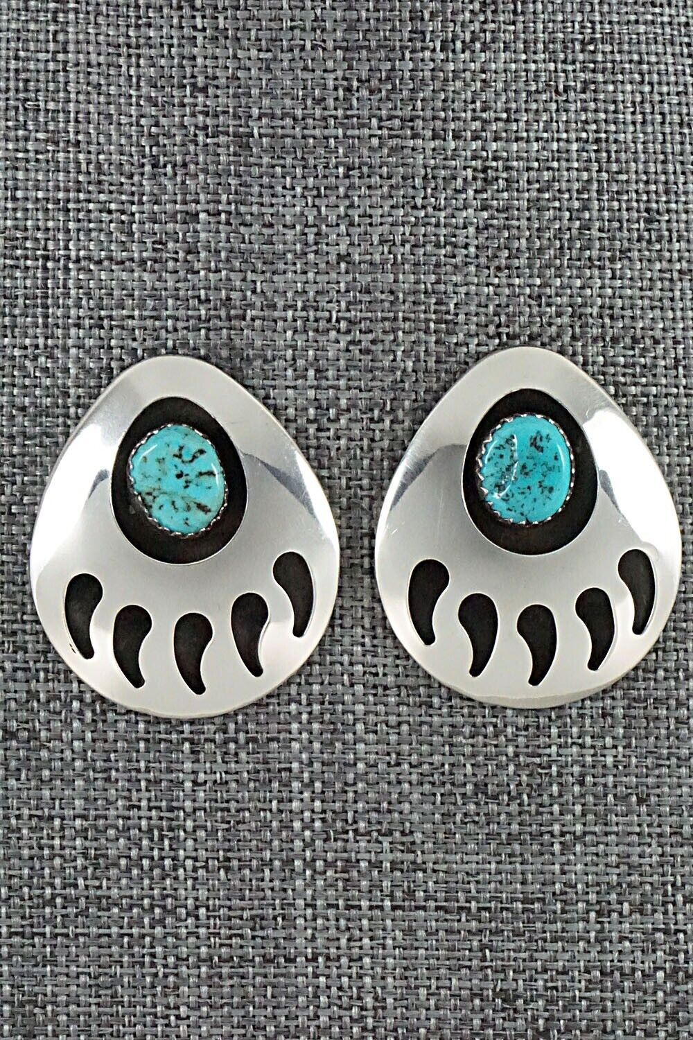 Turquoise & Sterling Silver Earrings - Virginia Long