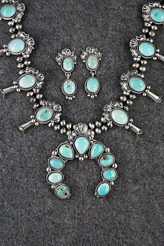 Turquoise & Sterling Silver Squash Blossom Set - Annie Haskie