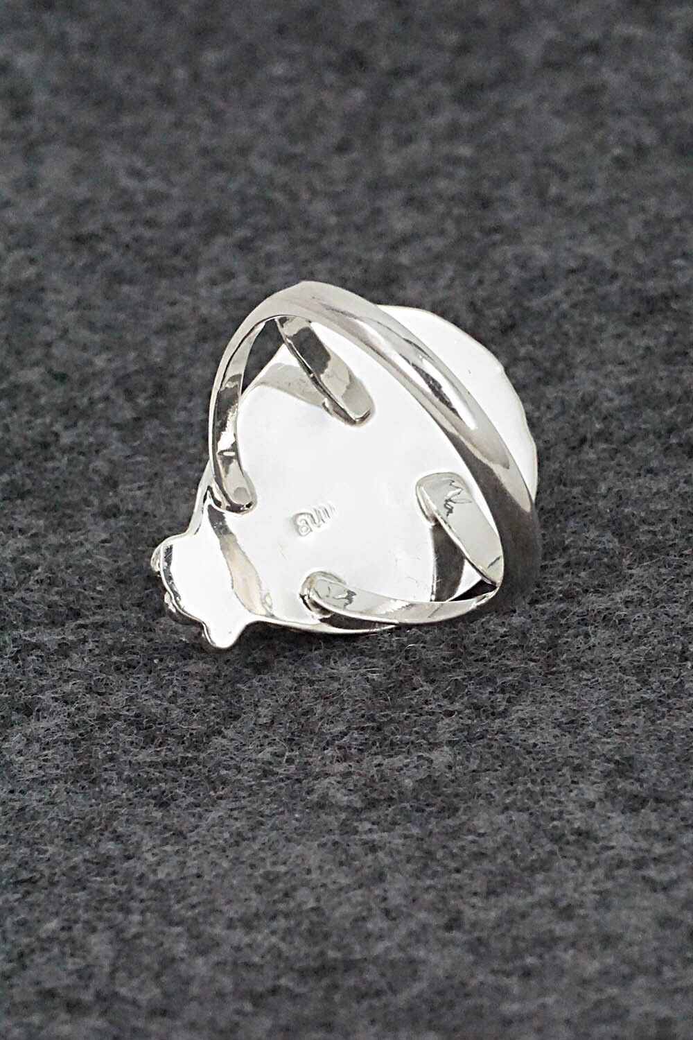White Buffalo & Sterling Silver Ring - Robert Martinez - Size 8.5