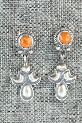 Spiny Oyster & Sterling Silver Earrings - Adelarae Yazzie