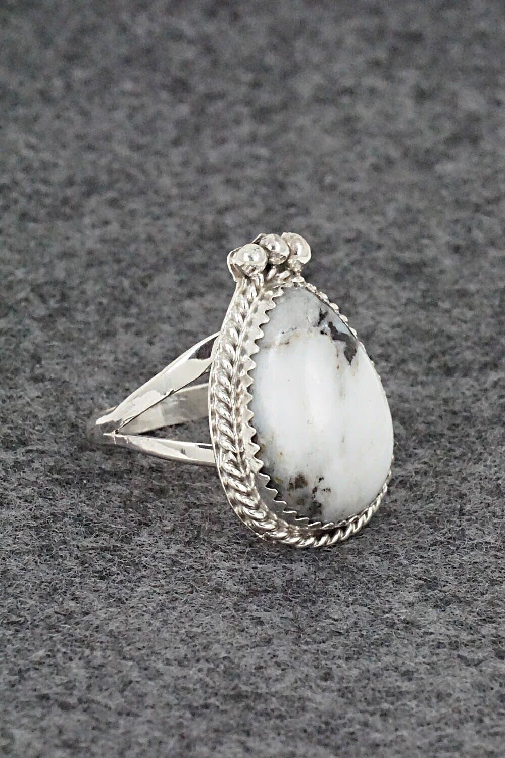 White Buffalo & Sterling Silver Ring - Robert Martinez - Size 7.5