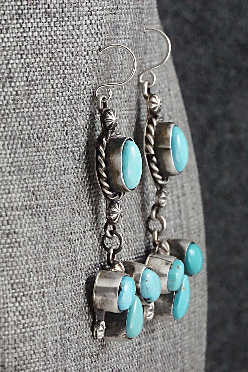 Turquoise & Sterling Silver Earrings - Wilson Dawes