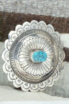Turquoise & Sterling Silver Belt Buckle - Carson Blackgoat