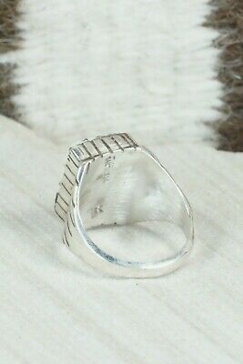 Inlay White Buffalo & Sterling Silver Ring - Ray Jack - Size 9.5
