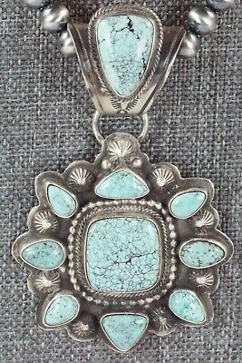 Turquoise and Sterling Silver Pendant & Necklace - Tom Lewis