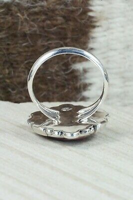 Spiny Oyster & Sterling Silver Ring - Daniel Benally - Size 9