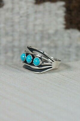 Navajo Turquoise and Sterling Silver Ring - James Bahe - Size 6.75 - High Lonesome Trading