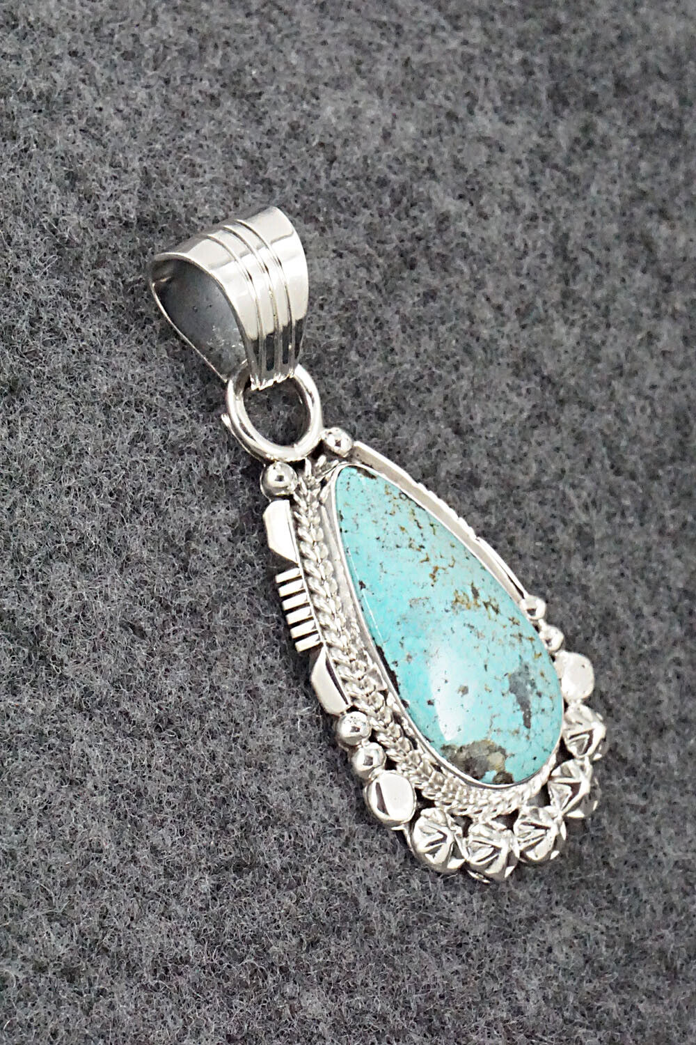 Turquoise and Sterling Silver Pendant - Bobby Platero