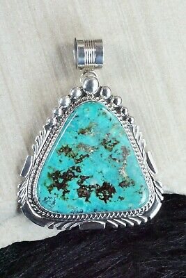 Turquoise and Sterling Silver Pendant - Alvin Joe