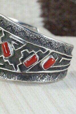 Coral & Sterling Silver Bracelet - Delbert Arviso