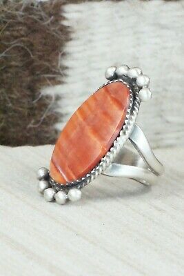 Spiny Oyster & Sterling Silver Ring - Selina Warner - Size 8