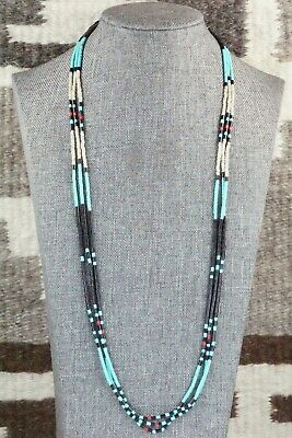 Turquoise, Coral and Shell Necklace - Esquipula Tenorio