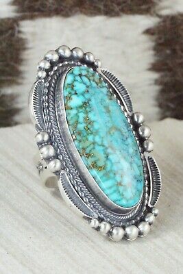 Turquoise & Sterling Silver Ring - Tom Lewis - Size 9