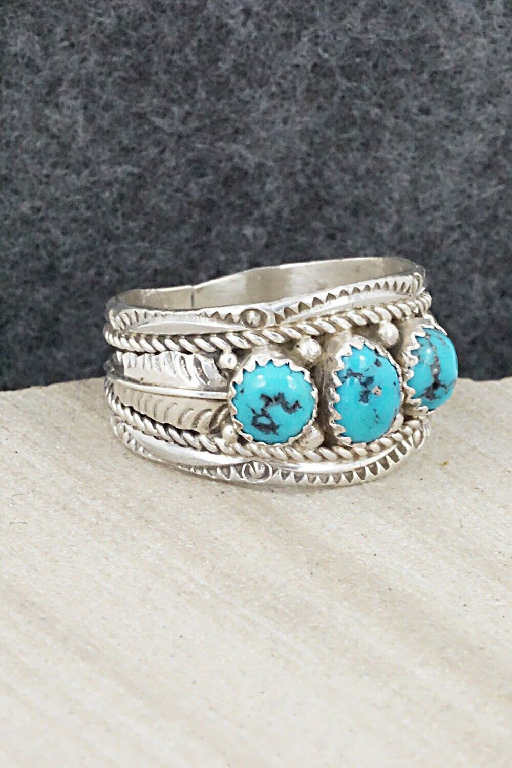 Turquoise and Sterling Silver Ring - Betty Begay - Size 12