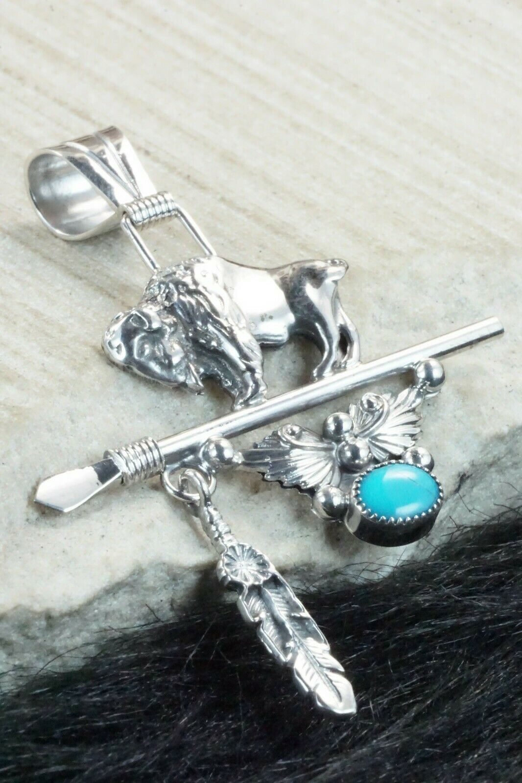Turquoise & Sterling Silver Pendant - Davey Morgan