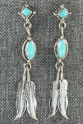 Turquoise & Sterling Silver Earrings - Shania Henio