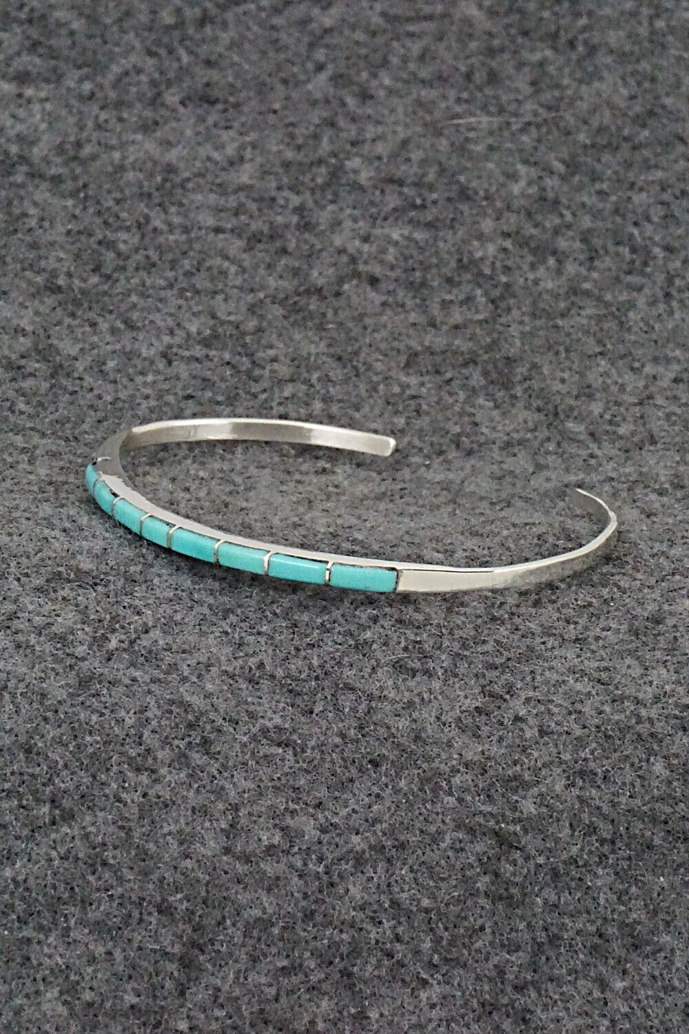 Turquoise & Sterling Silver Inlay Bracelet - Jeanette Chavez