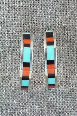 Multi Stone Inlay & Sterling Silver Earrings - Robin Chavez