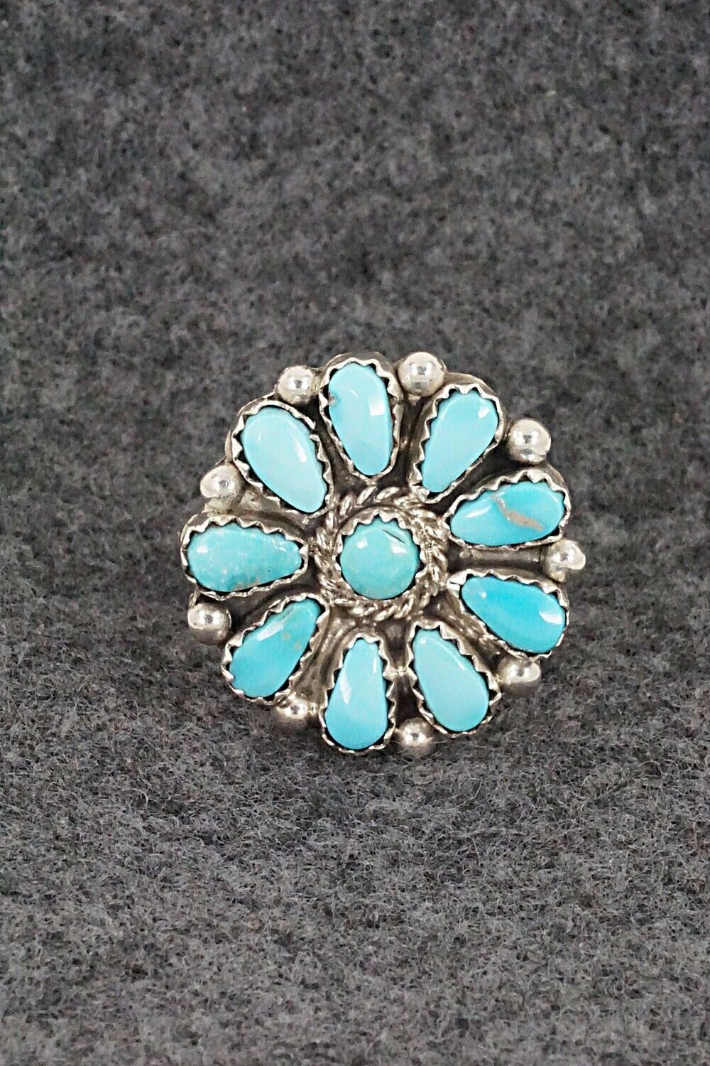 Turquoise and Sterling Silver Ring - Alicia Wilson - Size 7.5