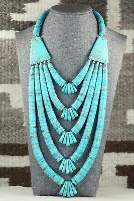 Turquoise & Sterling Silver Necklace - Lupe Lovato