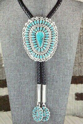 Turquoise & Sterling Silver Bolo Tie - Jazz Wilson - High Lonesome Trading